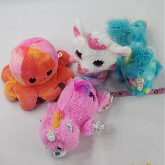 Bundle Reversible Happy Mad Octopus Plush Unicorns, Mermaid Mouse with Crown - Picture 2 of 8